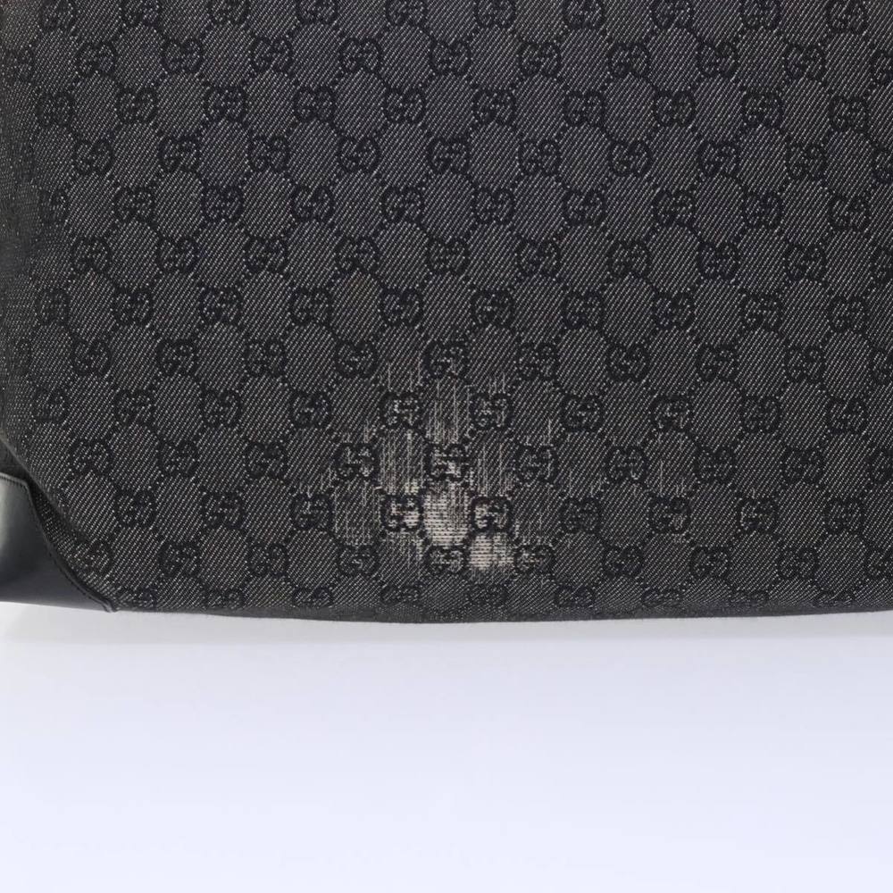 GUCCI GG Canvas Tote Bag Canvas Leather Black Auth 53674 - Picture 3 of 16